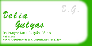 delia gulyas business card